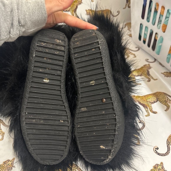 Black faux fur boots - size 8 - Picture 2 of 4